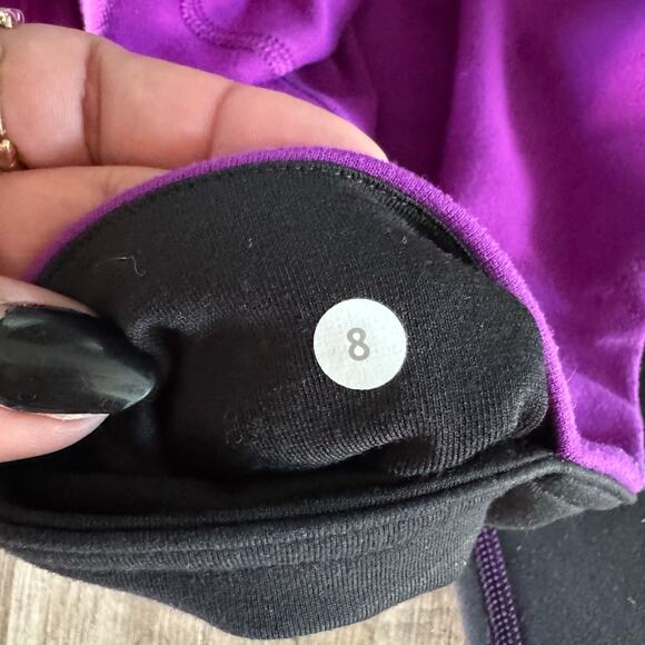 Lululemon Leggings Wunder Under Women’s Reversible Black and Purple Size 8 Yoga - Picture 6 of 6